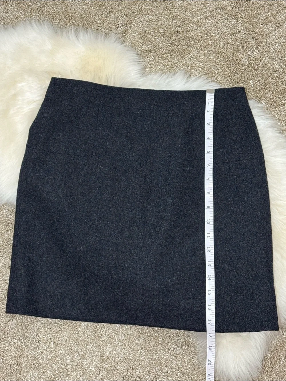 J. Crew Women’s Dark Charcoal Gray Wool Blend Mini Skirt Size 2